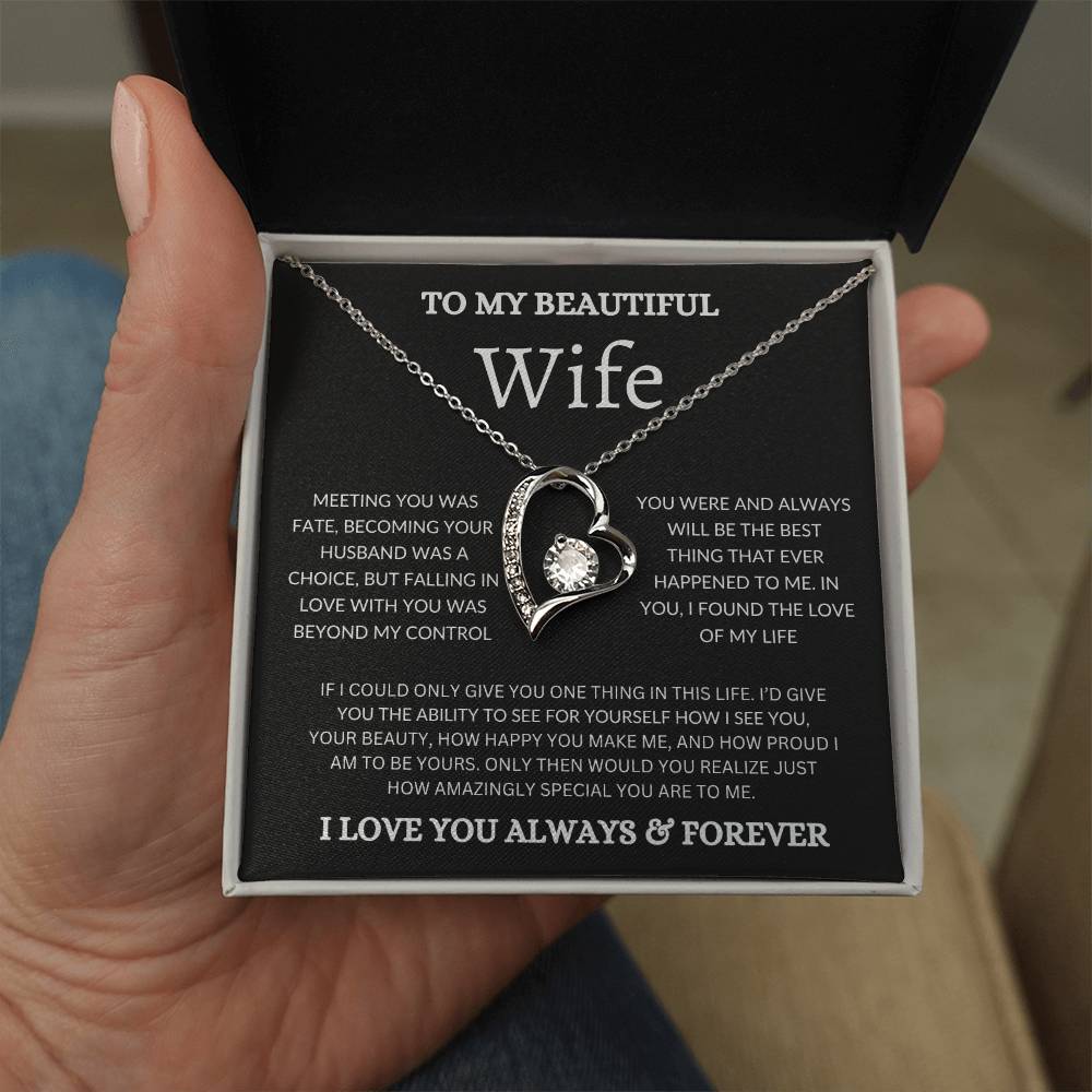 To My Beautiful Wife - Forever Love Necklace
