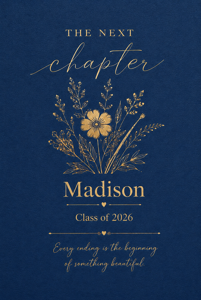 Personalized Class of 2026 Graduation Journal | Custom Name Next Chapter Notebook | Graduation Keepsake Gift for Her or Him