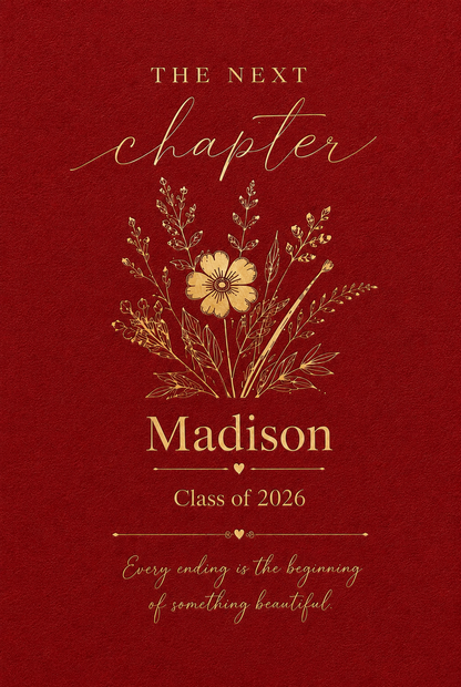 Personalized Class of 2026 Graduation Journal | Custom Name Next Chapter Notebook | Graduation Keepsake Gift for Her or Him