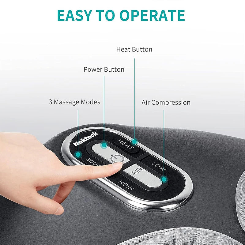 Shiatsu Foot Massager – Deep Knead with Heat & Air Compression