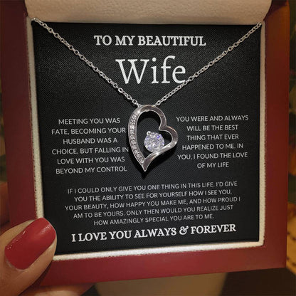 To My Beautiful Wife - Forever Love Necklace