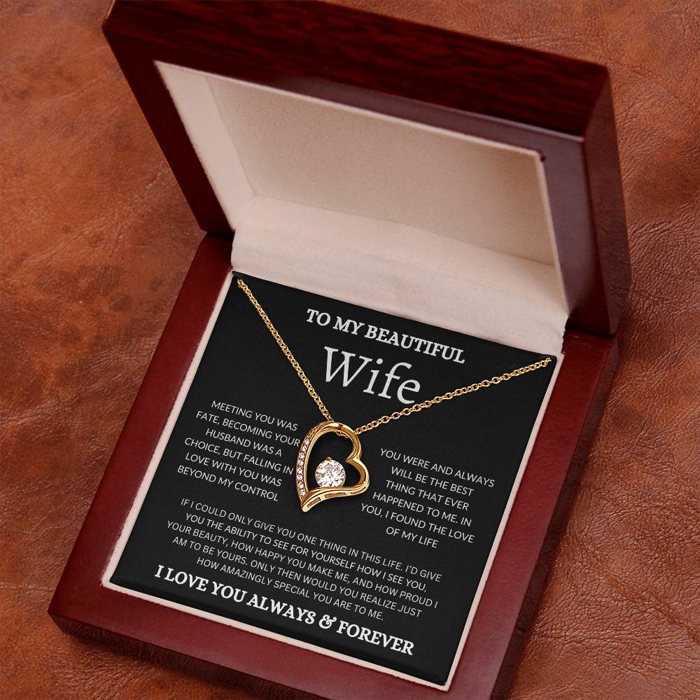 To My Beautiful Wife - Forever Love Necklace