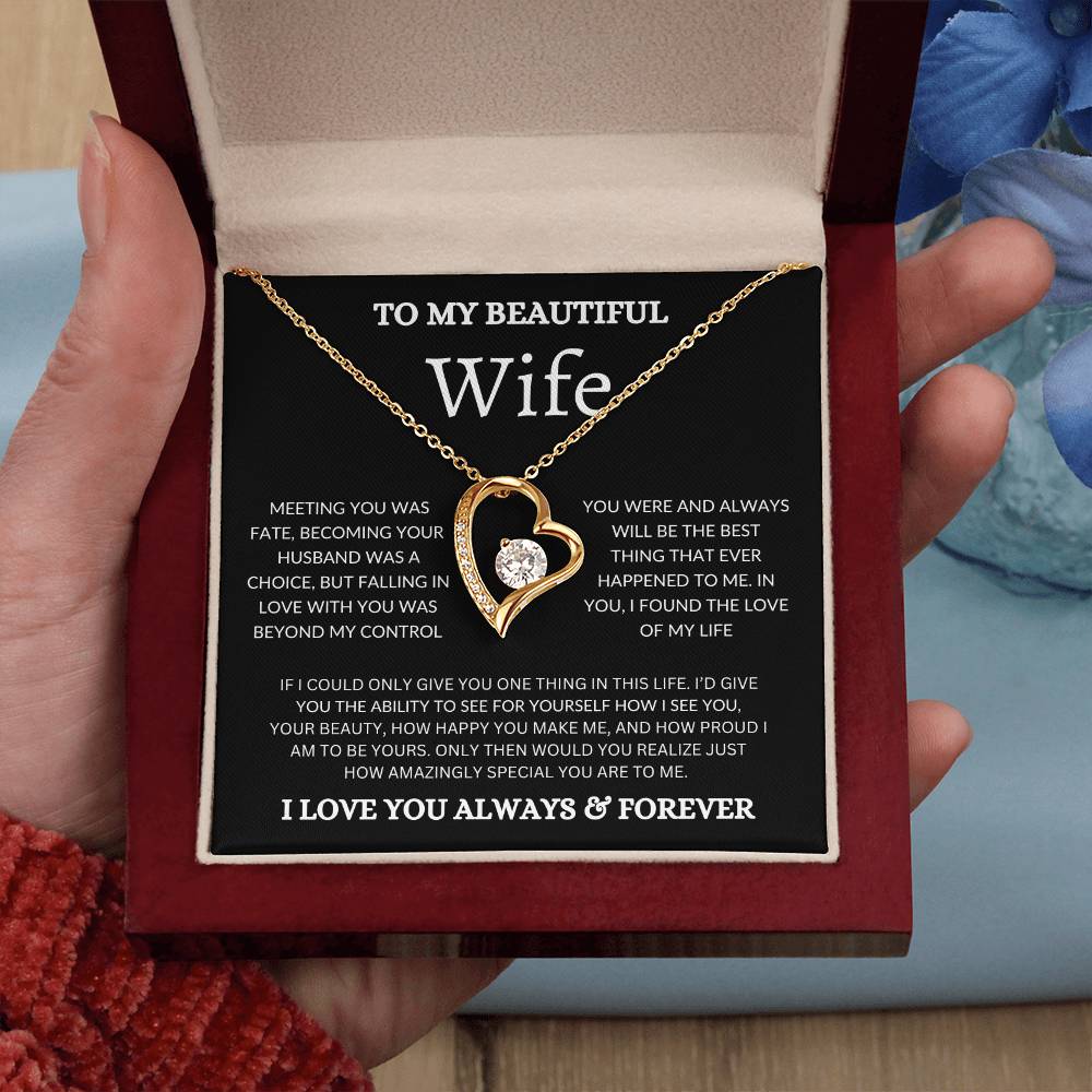 To My Beautiful Wife - Forever Love Necklace