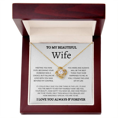 To My Beautiful Wife - Love Knot Necklace