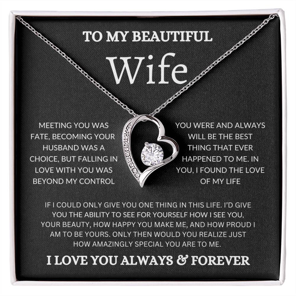 To My Beautiful Wife - Forever Love Necklace