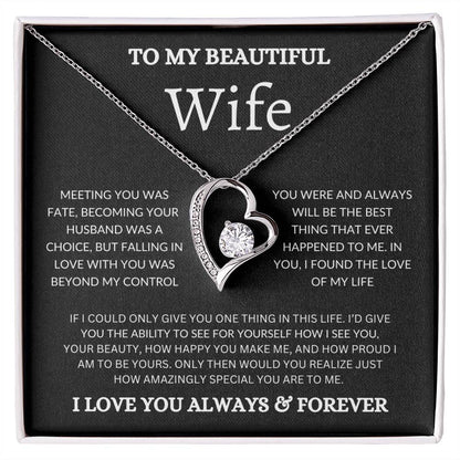 To My Beautiful Wife - Forever Love Necklace