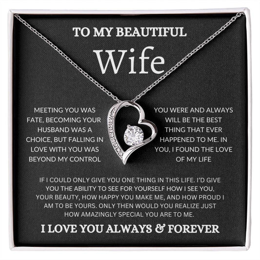 To My Beautiful Wife - Forever Love Necklace