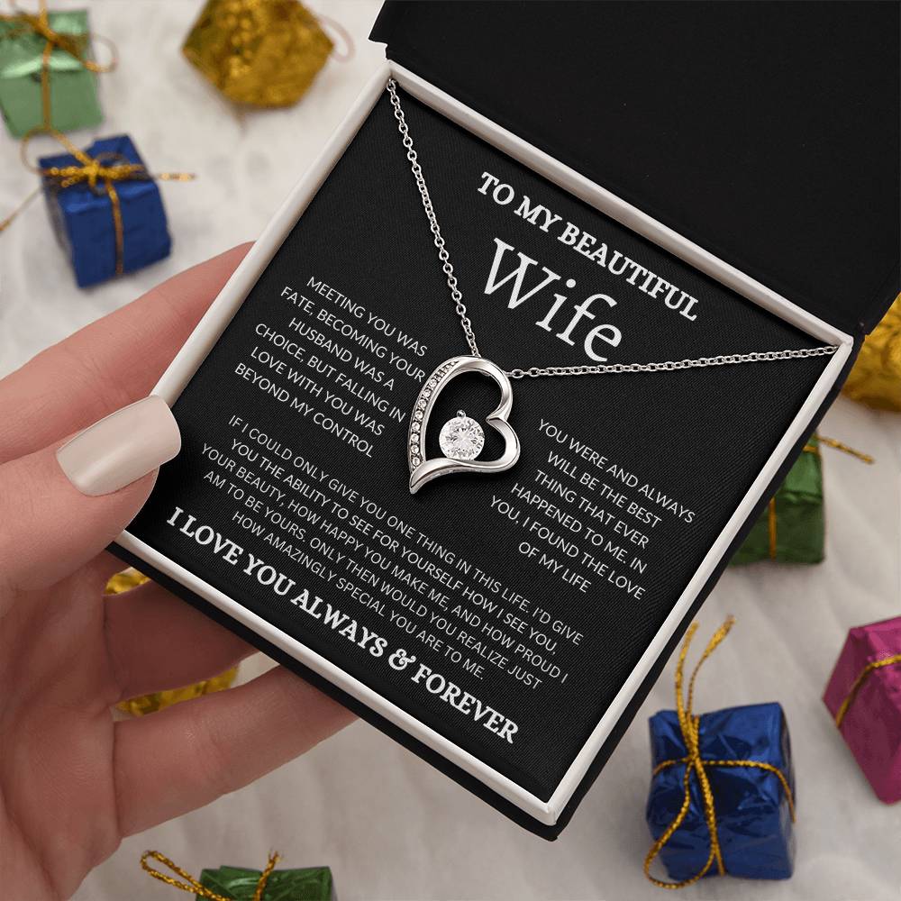 To My Beautiful Wife - Forever Love Necklace