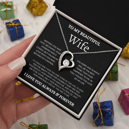 To My Beautiful Wife - Forever Love Necklace