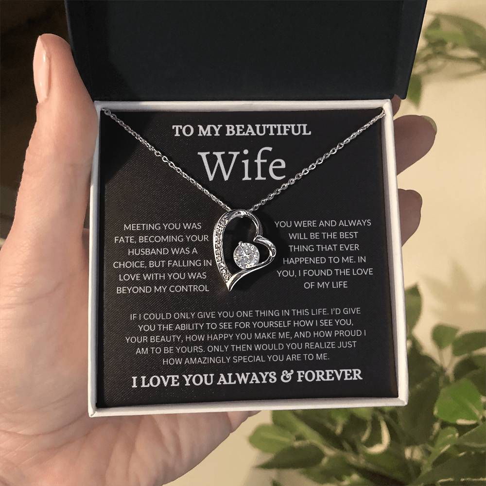 To My Beautiful Wife - Forever Love Necklace