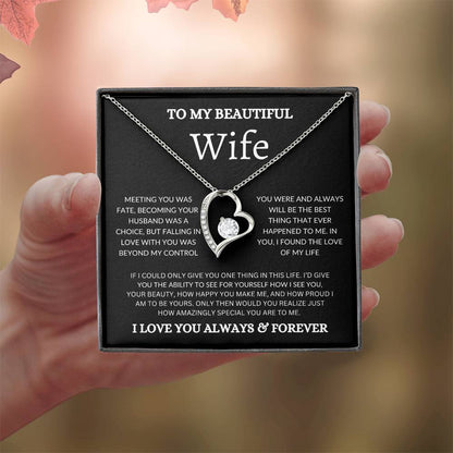 To My Beautiful Wife - Forever Love Necklace