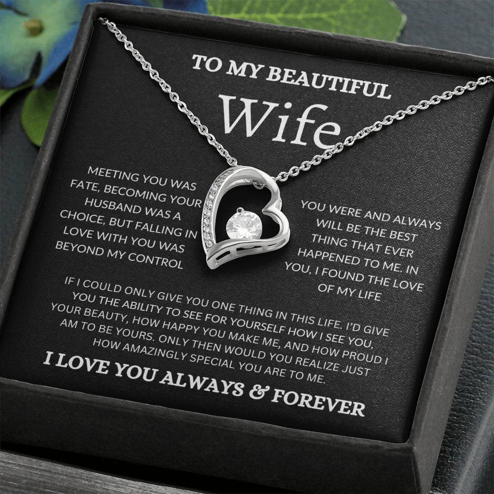 To My Beautiful Wife - Forever Love Necklace
