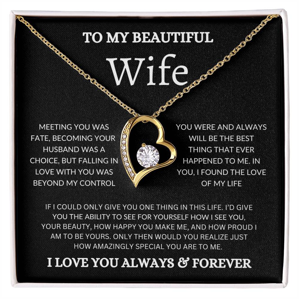 To My Beautiful Wife - Forever Love Necklace