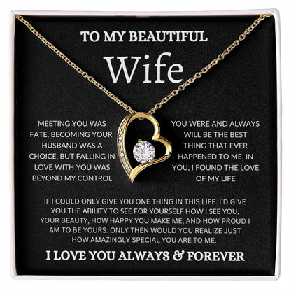 To My Beautiful Wife - Forever Love Necklace