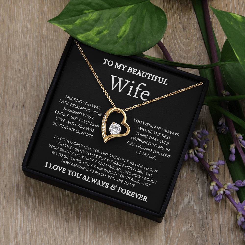 To My Beautiful Wife - Forever Love Necklace
