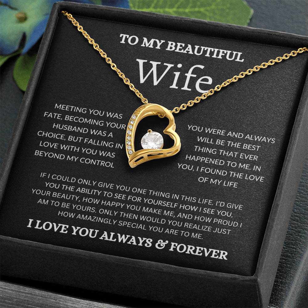 To My Beautiful Wife - Forever Love Necklace